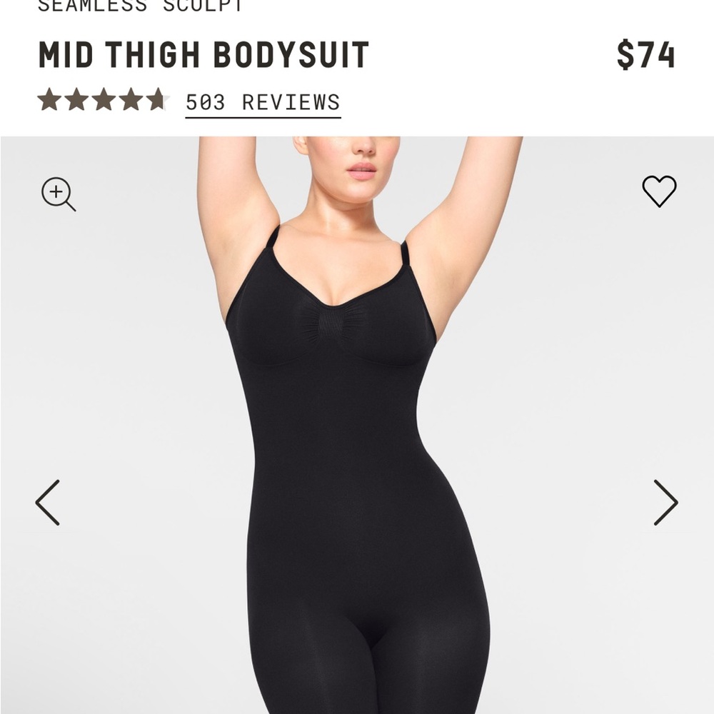 Skims Black Mid Thigh Bodysuit